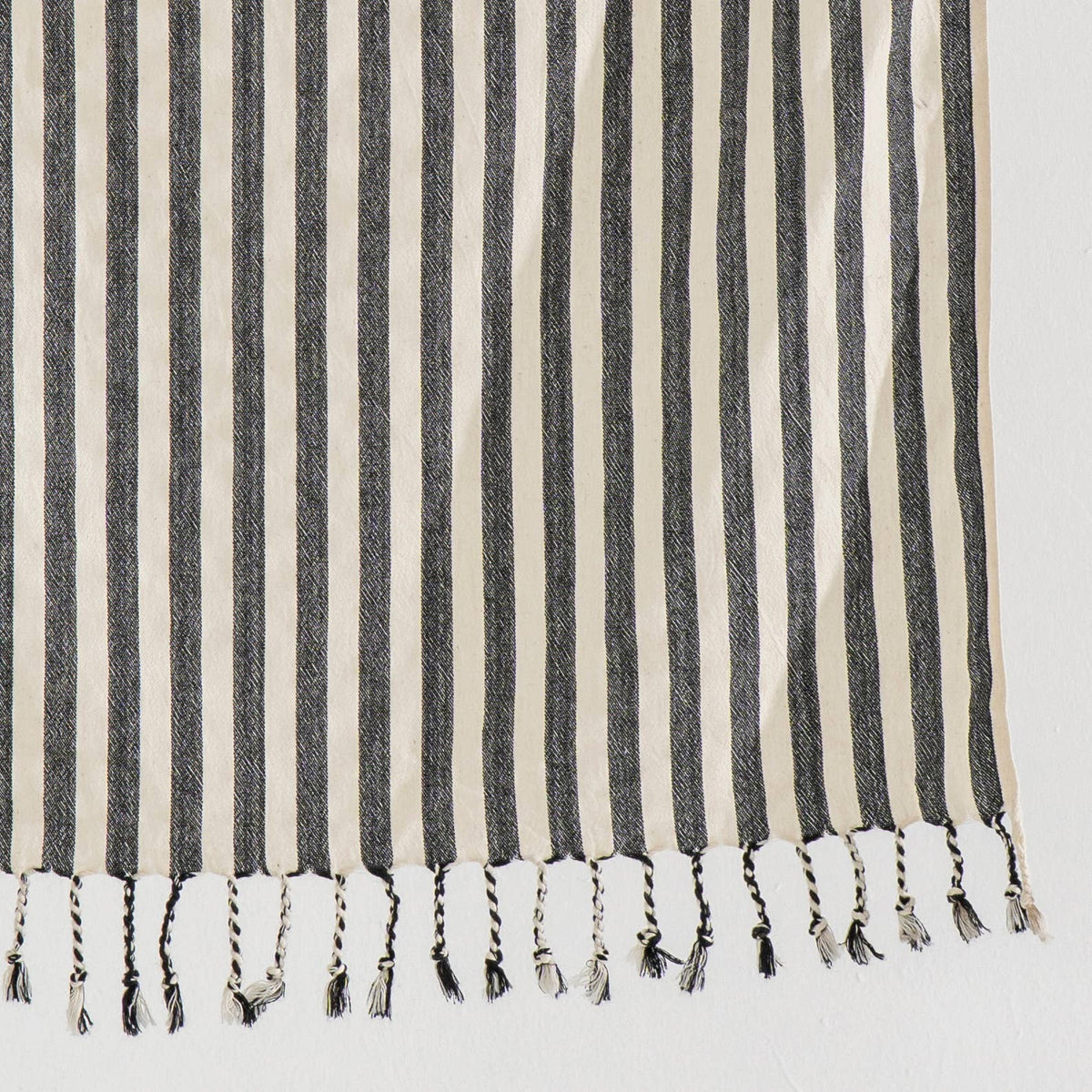 Turkish Cotton Hand Towel, Black & White Stripes