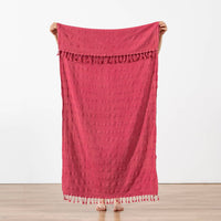 Stonewashed Turkish Cotton Towel, Berry