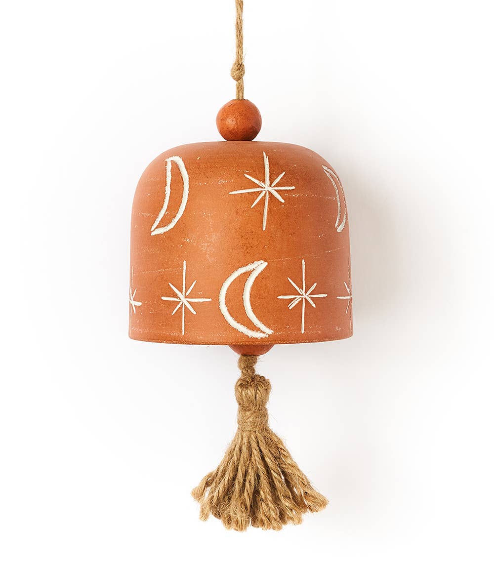 Terracotta Moon & Stars Wind Chime