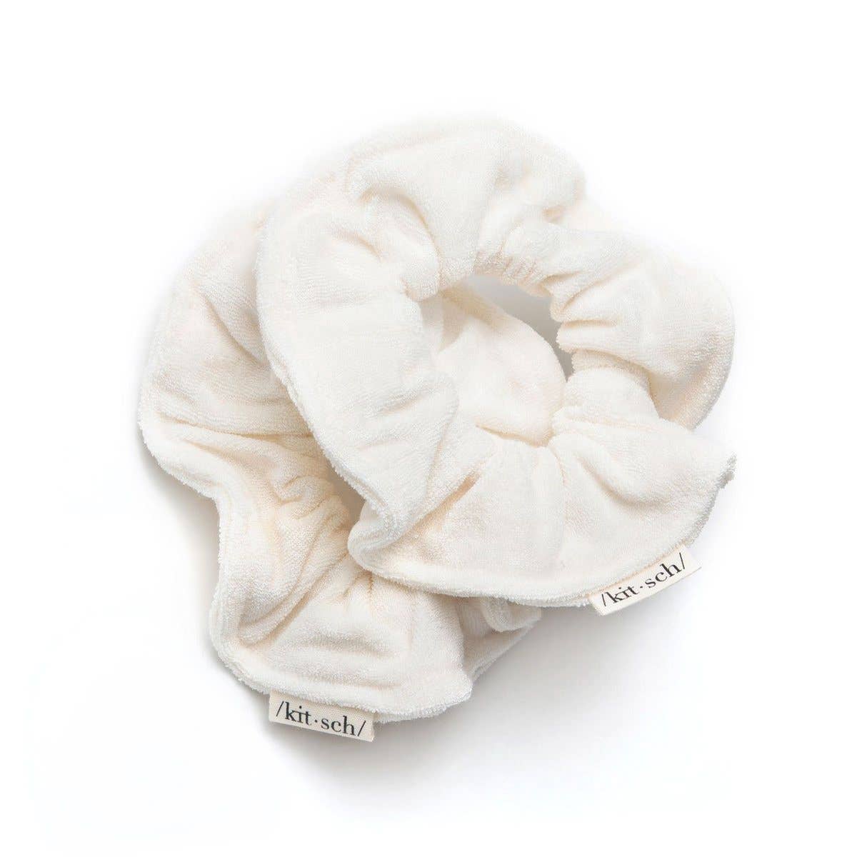 White Towel Scrunchies