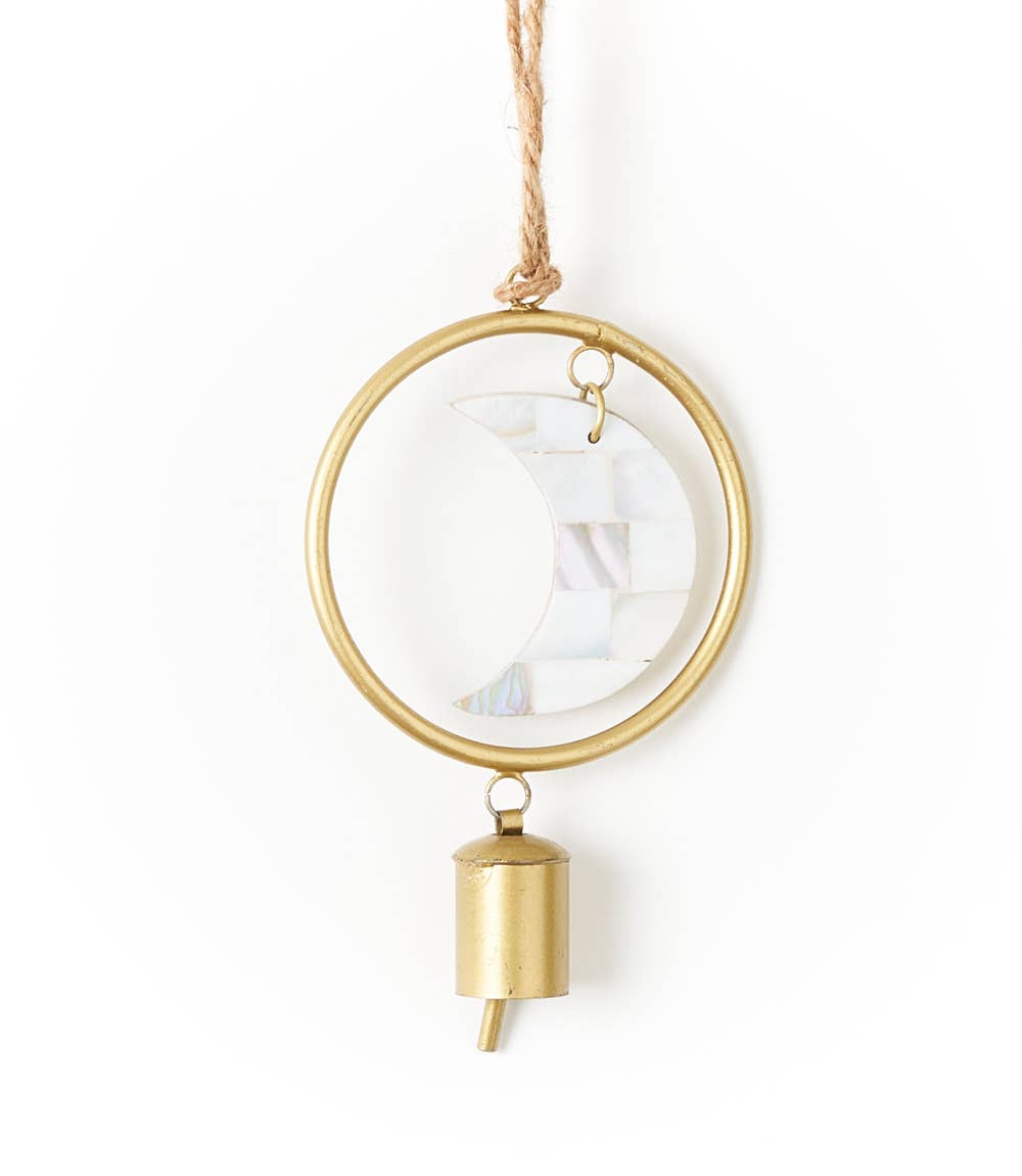 Mother of Pearl Moon Wind Chime