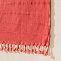 Stonewashed Turkish Cotton Towel, Orange/Red