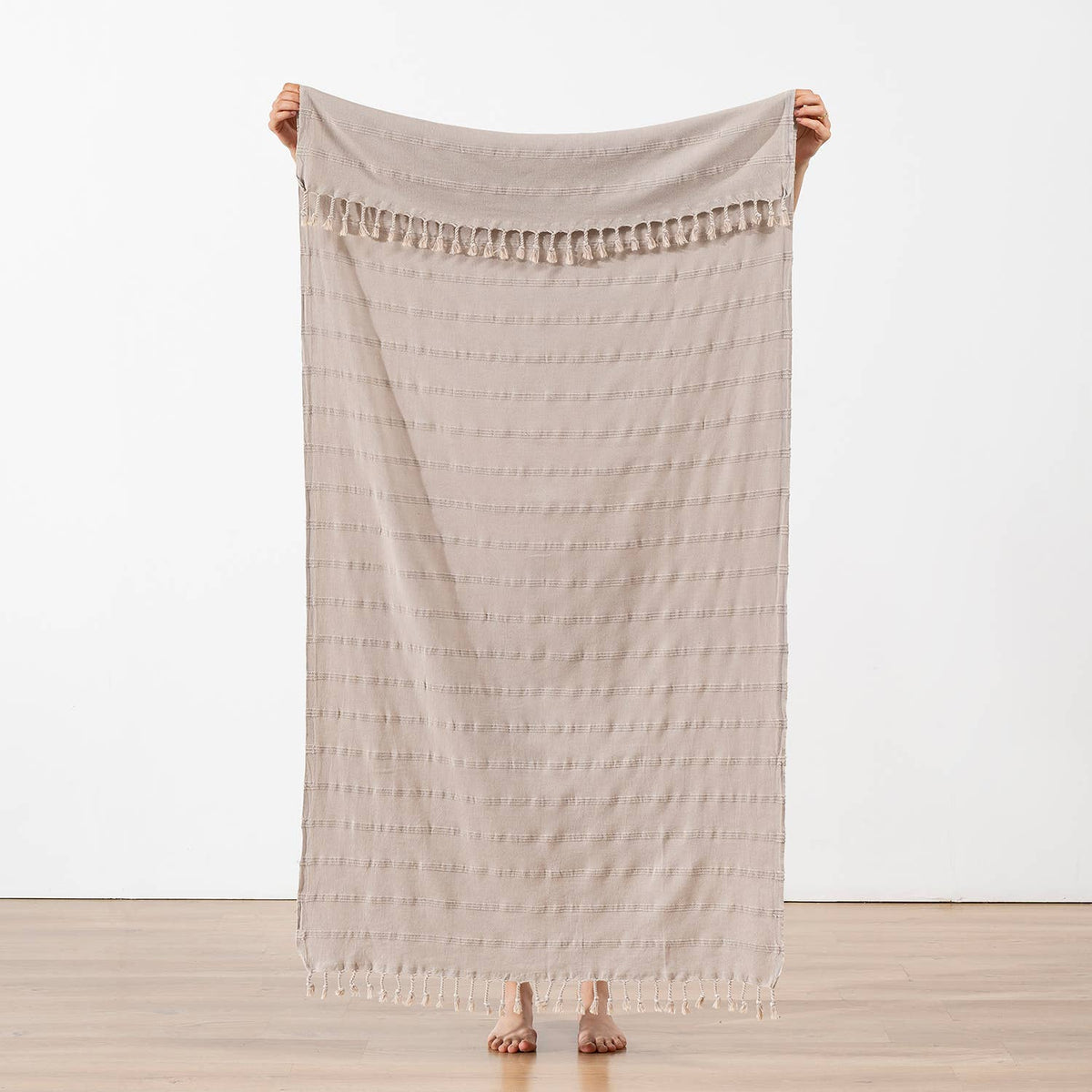 Stonewashed Turkish Cotton Towel, Greige