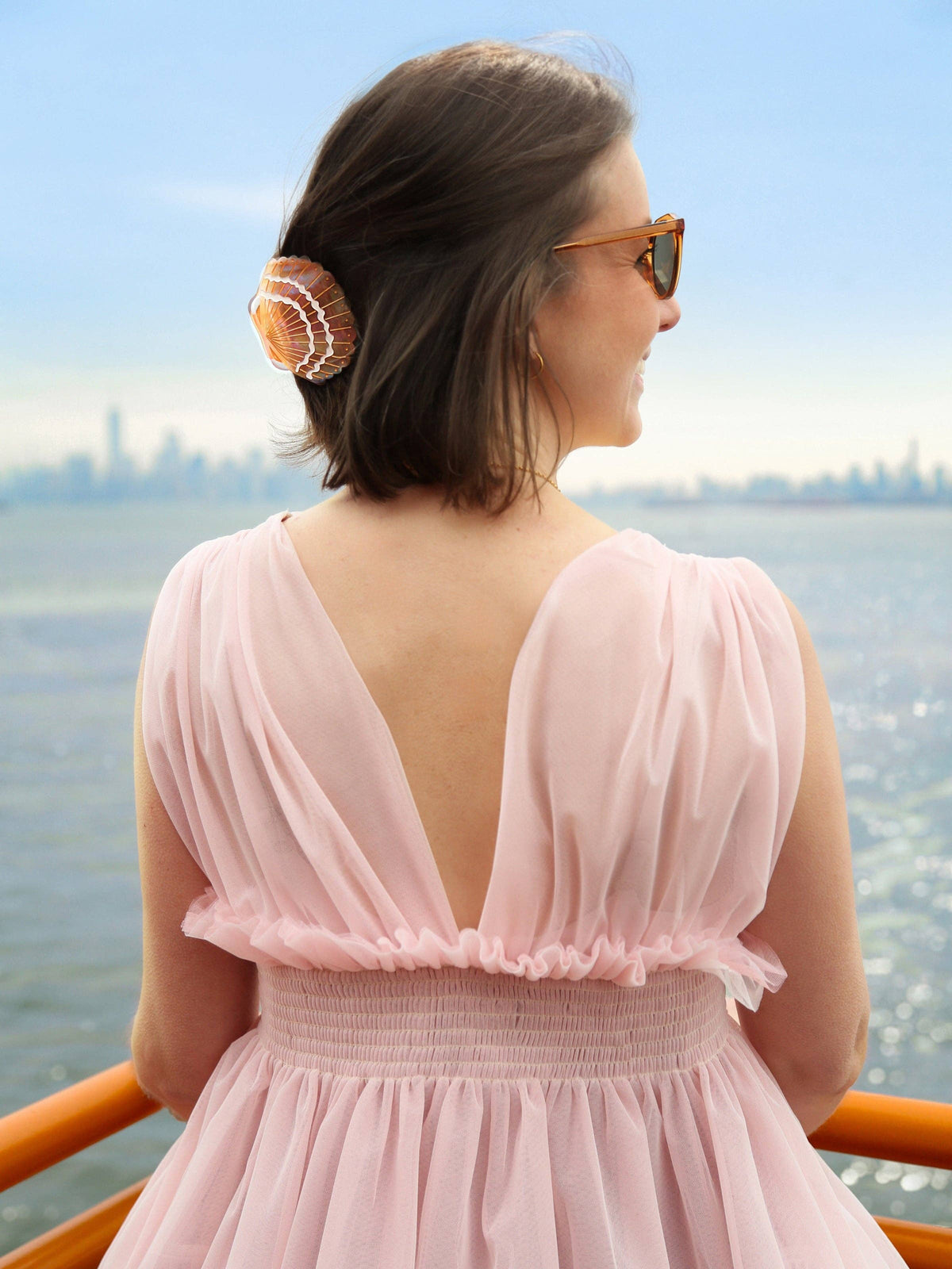Hand-Painted Seashell Claw Hair Clip