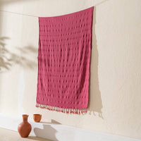 Stonewashed Turkish Cotton Towel, Berry