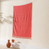 Stonewashed Turkish Cotton Towel, Orange/Red