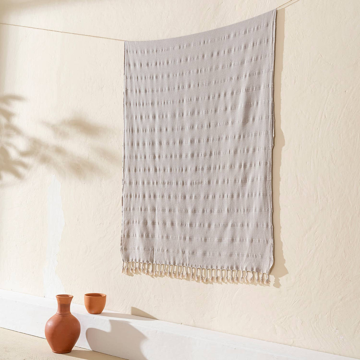 Stonewashed Turkish Cotton Towel, Greige