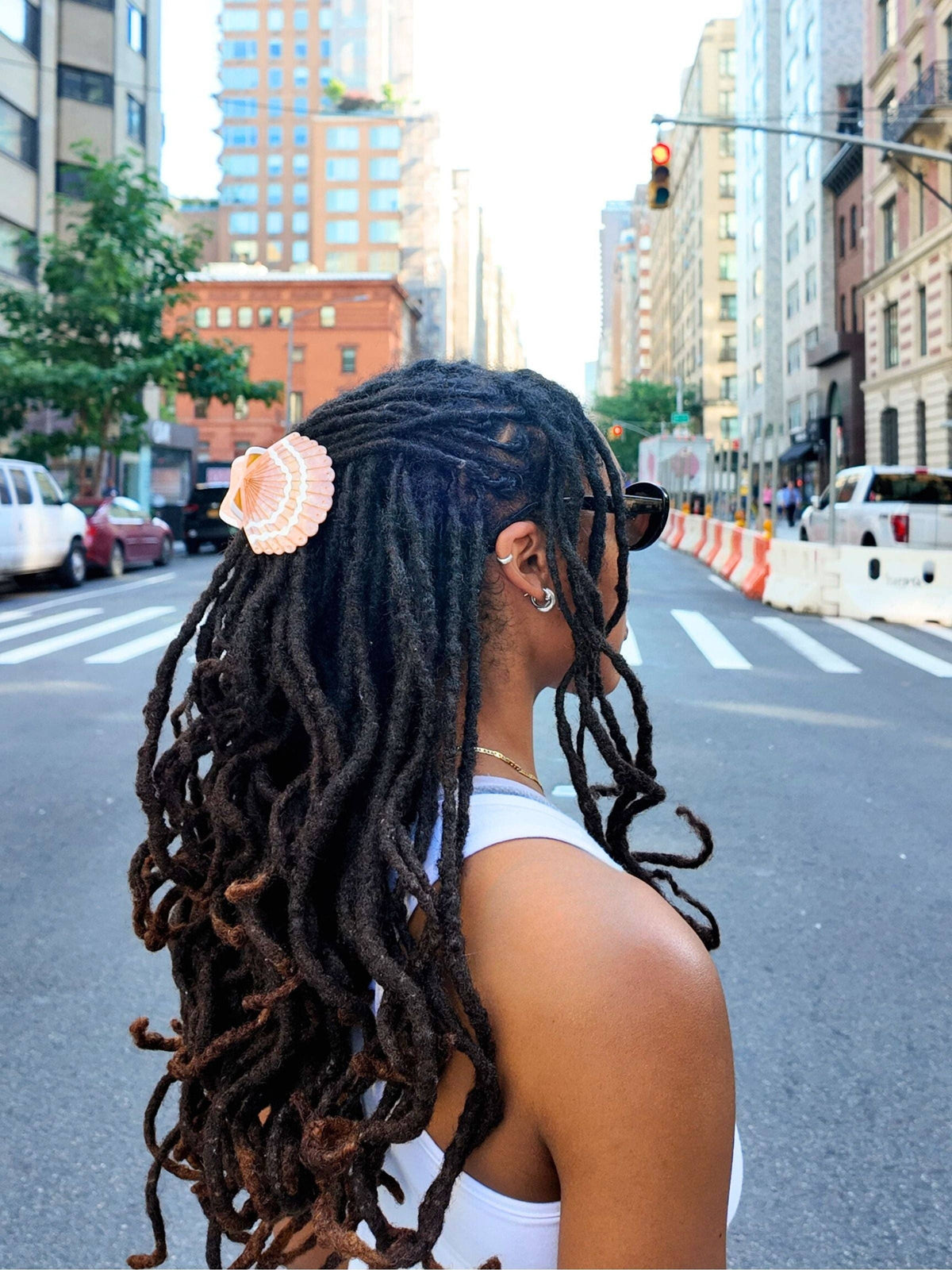Hand-Painted Seashell Claw Hair Clip