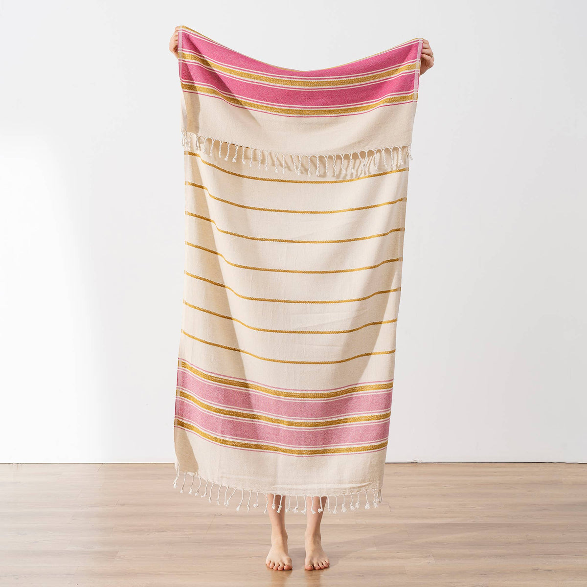 Stonewashed Turkish Cotton Towel, Stripes