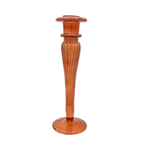 Glass Candle Holder, Terracotta