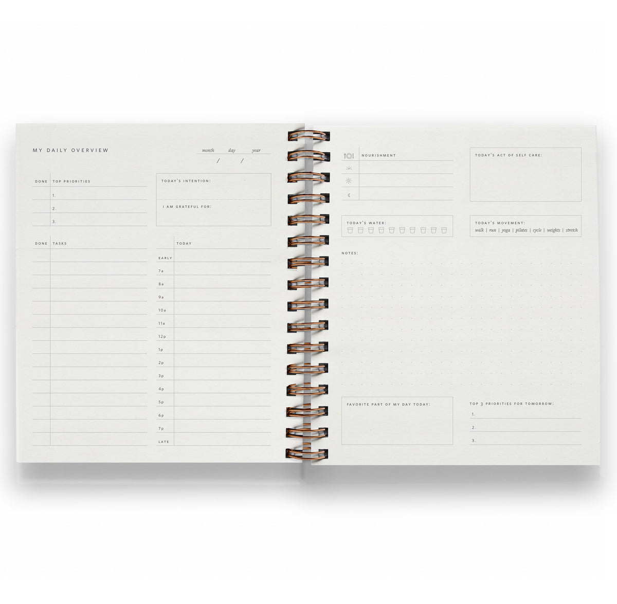 Daily Overview Planner, Chalk White